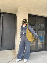 Vintage Curve switching sweat pants