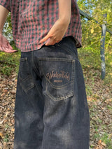 復古風格側縫氣球牛仔褲