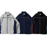 bicolor full zip fleece jacket