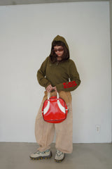 ハーフジップニットフーディー