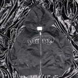 Universal logo rhinestone zip hoodie