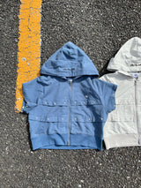 short sleeve zip hoodie