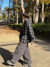 wool like check hood