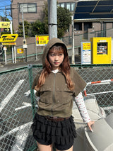 short sleeve zip hoodie