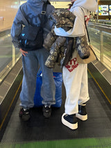 像心臟徽標汗水褲一樣復古