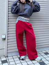 Check pattern sweat pants