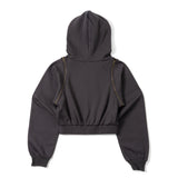 2way shoulder zip hoodie