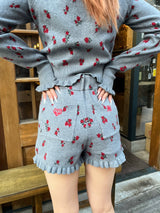 【jouetie×HTH】フリルフラワーニットパンツ