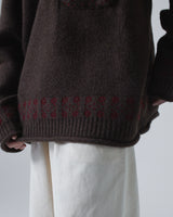BIG POCKET FAIR ISLE LINE HEAVY SWEATER