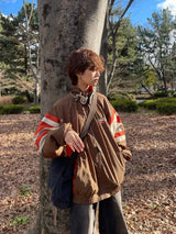 bi-color nylon blouson