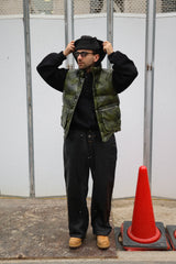 western faux leather down vest