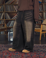 Overdyed wide baggy rayon summer denim