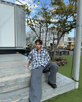 fringe checked shirt