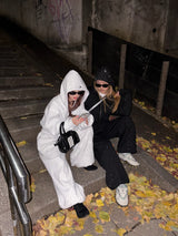 H heart logo rhinestone zip hoodie