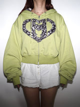 H HEART REVERSIBLE ZIP HOODIE