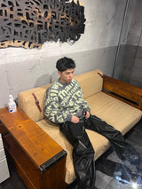 徽標蓬鬆的針織