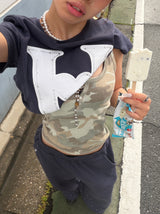 H HEART RHINESTONE TEE