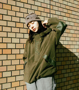 반 zip 양털 파카