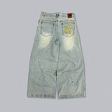 Ruler paint baggy denim