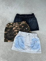 이중 무릎 미니 스커트