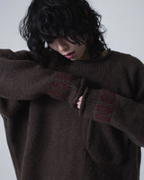 BIG POCKET FAIR ISLE LINE HEAVY SWEATER