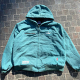 國王徽標復古連帽工作夾克