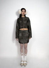 Cropped Fake Leather Jacket