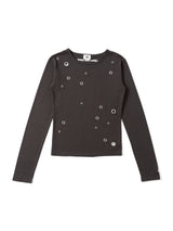 eyelet long sleeve tee