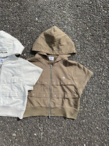 short sleeve zip hoodie