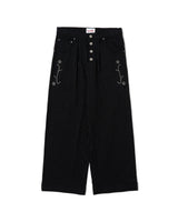 Flower studs stripe slacks