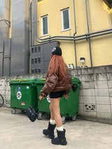 shaggy heart logo beanie