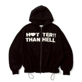 block logo zip hoodie