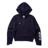 ハーフジップニットフーディー