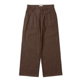 leopard straight denim pants