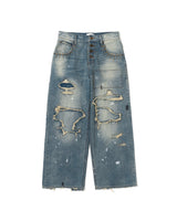 Grunge BORO 铆钉牛仔布