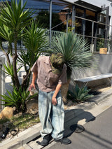 Striped open collar shirt