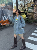 Check tailored ss jacket