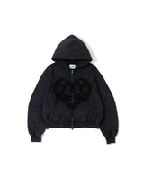 VINTAGE HEART LOGO ZIP HOODIE