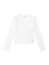 eyelet long sleeve tee