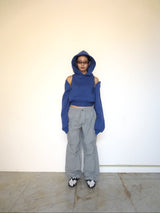 2way shoulder zip hoodie