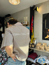 Striped open collar shirt