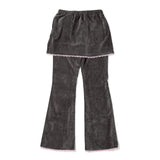 Velvet Layered Skirt Pants