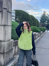 가짜 모피 조끼