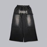 tribal logo double knee sweatpants