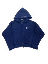 이중 지퍼 니트 까마귀