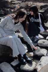 Lace wappen zip hoodie 【yung】