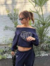 H HEART LOGO 露肩套装