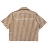 Striped open collar shirt