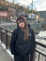 Universal logo lamé worm hoodie