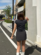 라인스톤 크롭 티